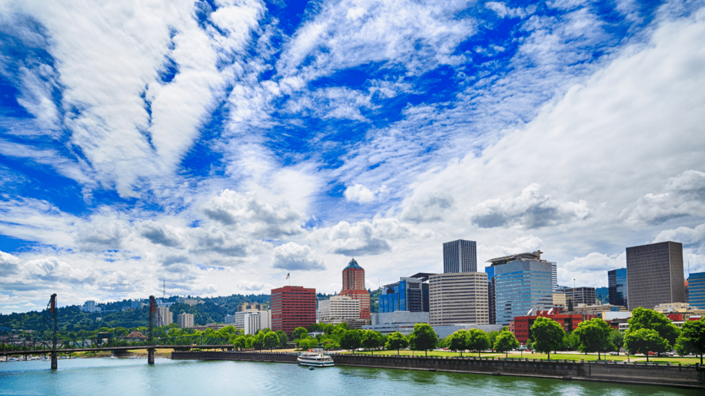 A photo of downtown Portland.